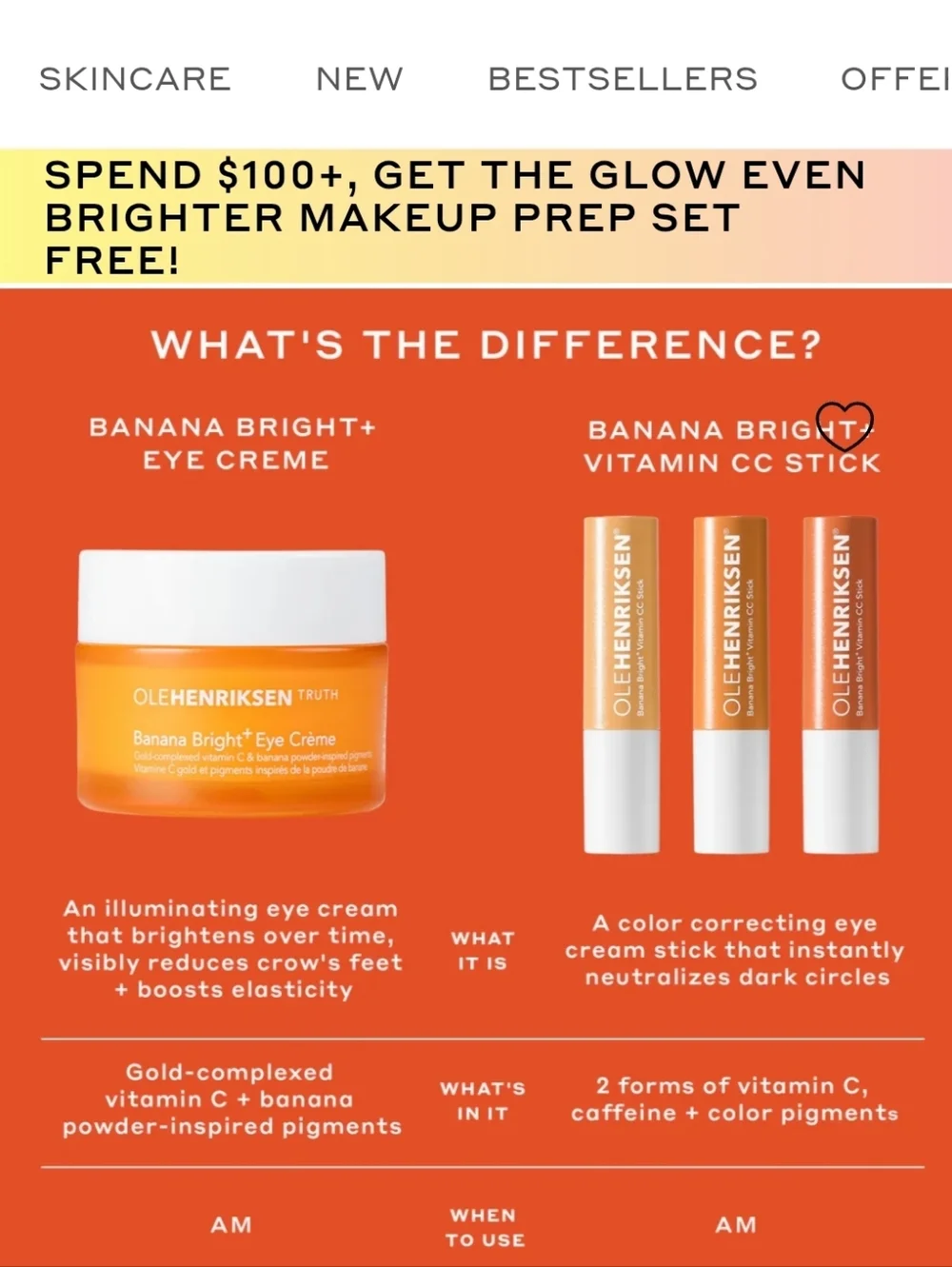 Ole Henriksen Banana Bright Vitamin CC Stick brightens color corrects NEW GUAVA